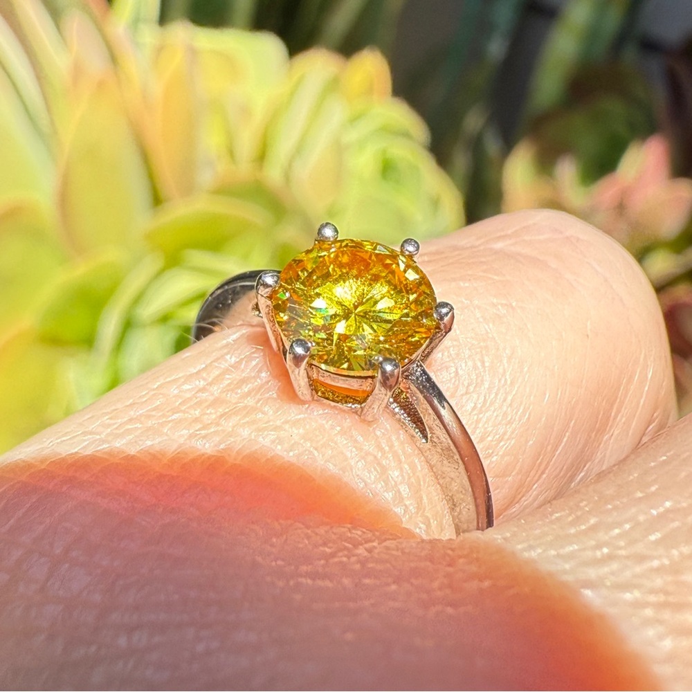 Sterling Silver Solitaire Ring With Lab Created C… - image 7